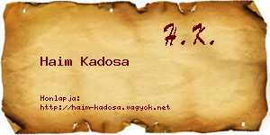 Haim Kadosa névjegykártya